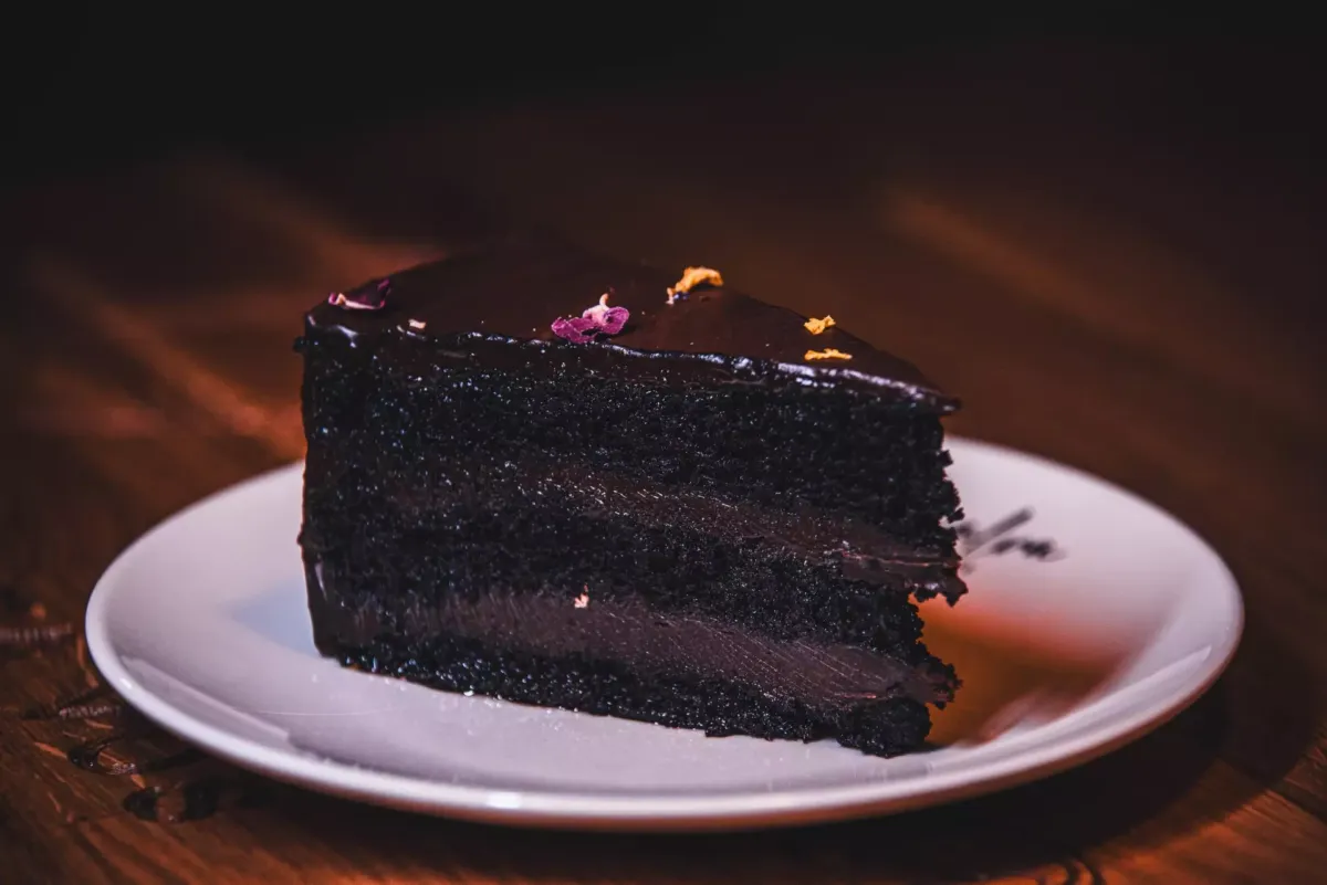 Tarta de bizcocho y chocolate negro